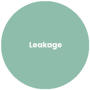 Circle with the word Leakage in the center