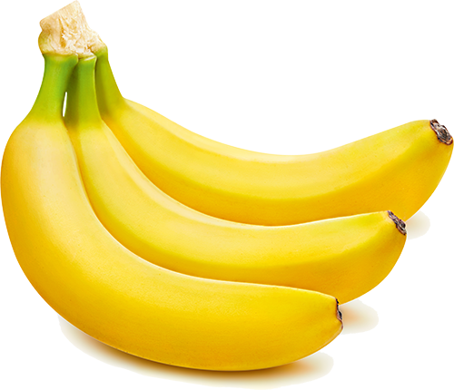 Yellow isolated banana on white background